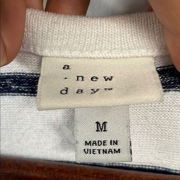 🔵A New Day Black and White Striped dress size M - Picture 3 of 5